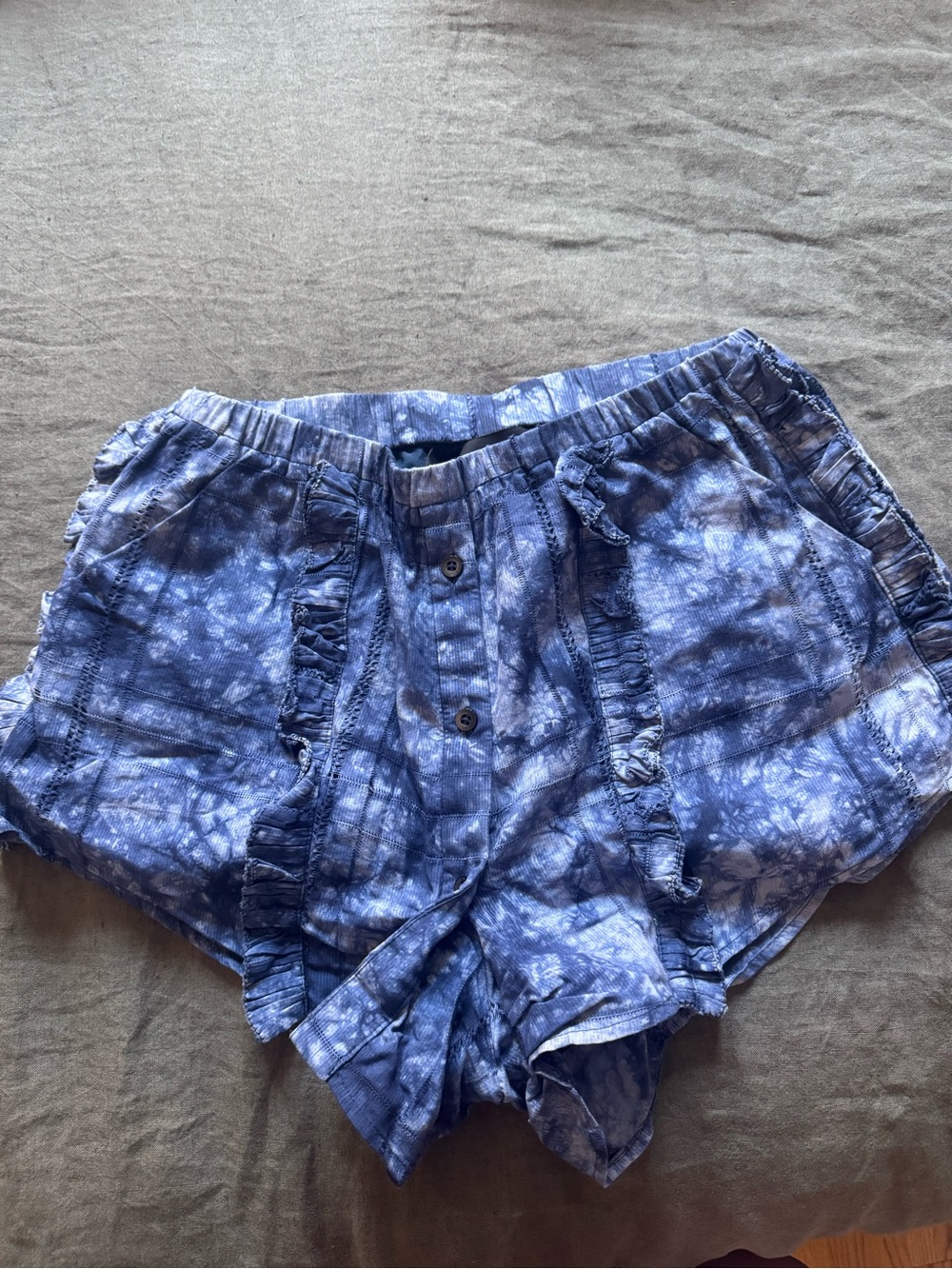 Thakoon Blue Tie-Dye Ruffle Women’s Shorts
